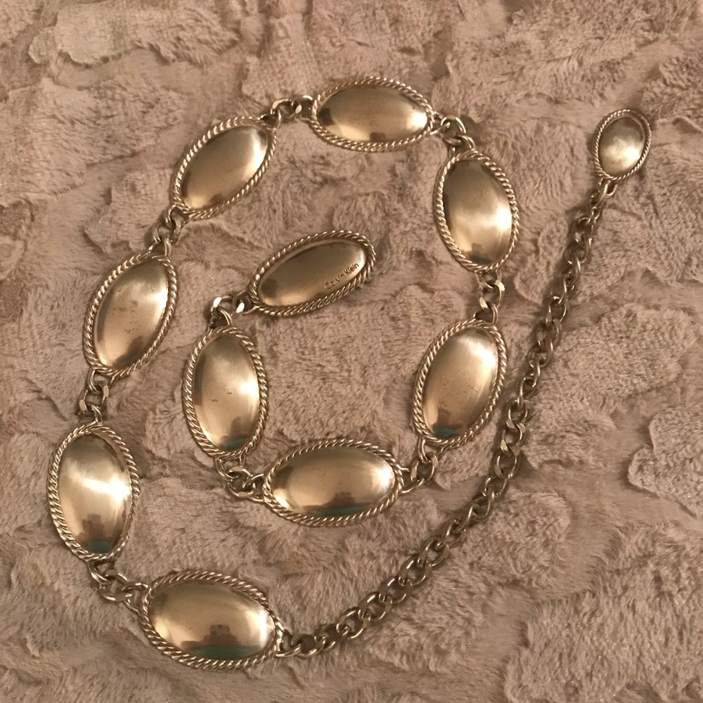 Calvin Klein western-inspired silvertone belt